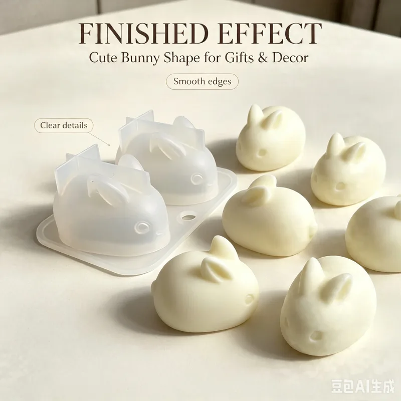 Bunny Cake Mold - แม่พิมพ์ซิลิโคนรูปกระต่าย 3 มิติ เกรดอาหาร 2 ช่อง