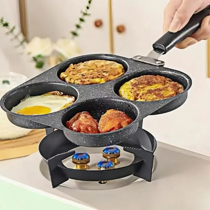 Mini Pancake Griddle - กระทะทำแพนเค้กไข่หลายช่องแบบไม่ติดกระทะ ทนความร้อนสูง ใช้ได้กับเตาแก๊สและเตาไฟฟ้า เหมาะสำหรับทำอาหารเช้าในครัวเรือน