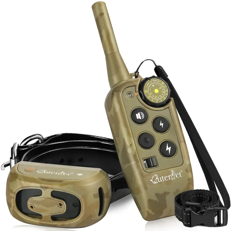 Hot Dog Press - 1000M ปลอกคอสุนัขไฟฟ้ารีโมทคอนโทรล Anti Bark Dog Collar