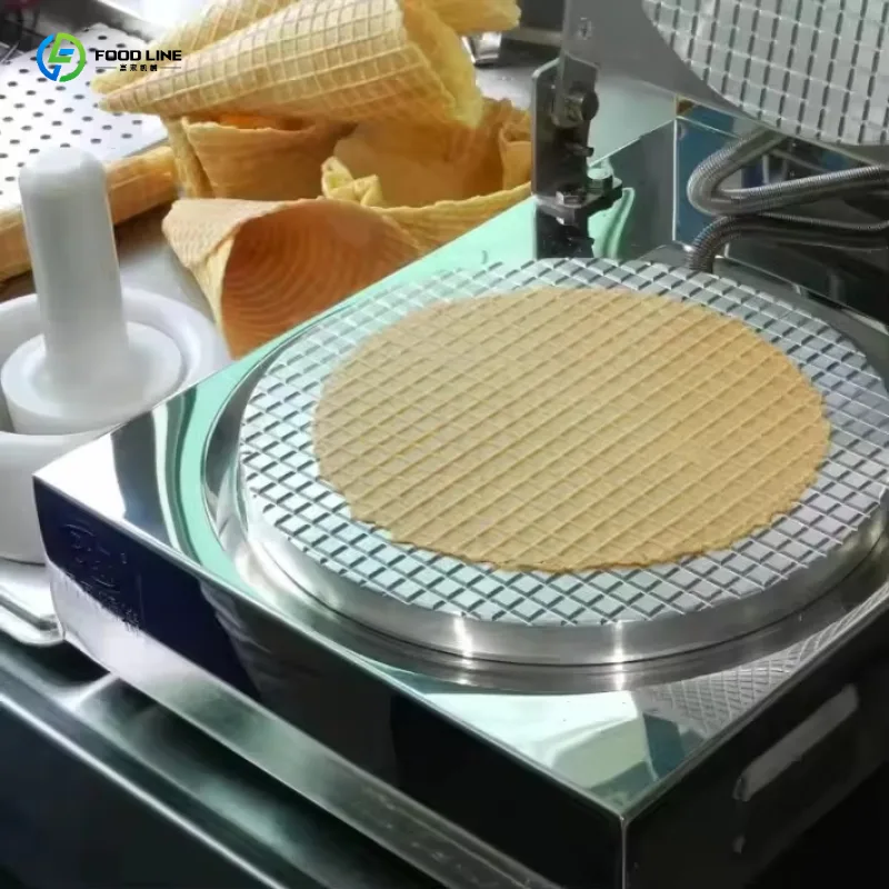 Waffle Cone Maker - เครื่องทำวาฟเฟิลไฟฟ้า FL สำหรับร้านค้า เครื่องทำไอศกรีมเชิงพาณิชย์ เครื่องอบอัตโนมัติ เครื่องทำสโตรปวาฟเฟิล