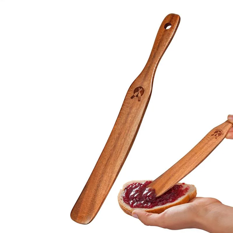 Okonomiyaki Spatula - ไม้ผัดแคบ Jar Scraper แบบพกพาขนมปัง Whisk Spatula