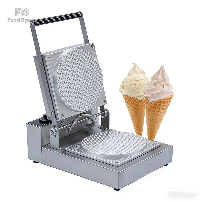 Waffle Cone Maker - เครื่องทำบิสกิตม้วนกรอบแบบไฟฟ้าเชิงพาณิชย์ เครื่องทำโคนไอศกรีม เครื่องทำวาฟเฟิลมินิโคน
