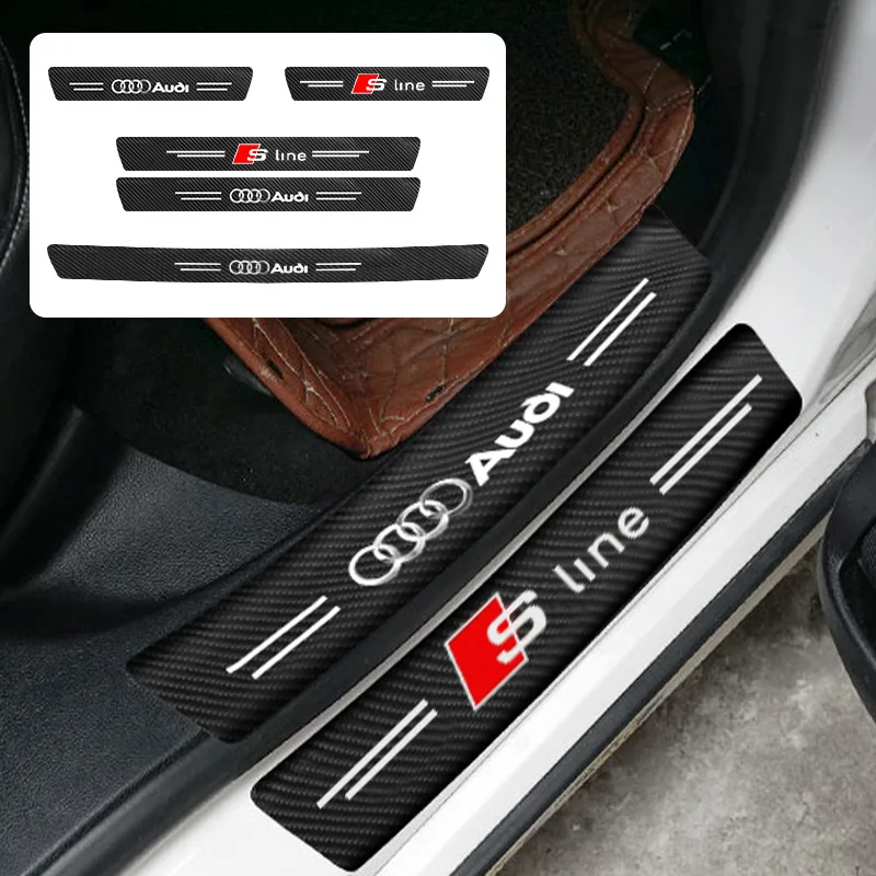 Crepe Pan Carbon - สติ๊กเกอร์คาร์บอนไฟเบอร์ตกแต่งขอบประตูรถยนต์ สำหรับ Audi A7 A8 Q1
