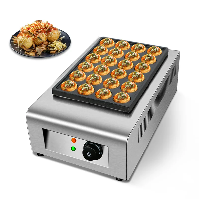 Takoyaki Grill Plate - เครื่องทำทาโกะยากิไฟฟ้าพลังงานสูงแบบพาณิชย์ 3 แผ่น สำหรับย่างลูกชิ้นปลา