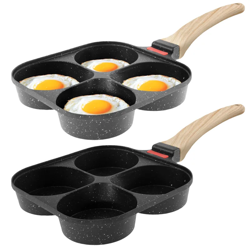 Egg Waffle Pan - กระทะทอดไข่ กระทะแพนเค้กแบบไม่ติดกระทะ 4 ช่อง อุปกรณ์ทำอาหาร กระทะแพนเค้ก