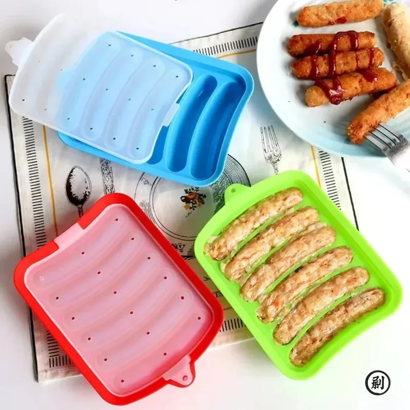 Hot Dog Press - DIY ซิลิโคนเกรดอาหารไส้กรอกแม่พิมพ์อาหารเสริมเด็กเครื่องมือ Home Made สุนัขร้อนแฮมไส้กรอกเบเกอรี่แม่พิมพ์ไส้กรอกแม่พิมพ์