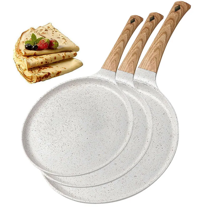 Egg Waffle Pan - กระทะทำเครป/ไข่/พิซซ่า/ตอร์ติญ่า/แพนเค้ก ขนาด 20/24/28 ซม. เคลือบกันติด ใช้กับเตาแม่เหล็กไฟฟ้าได้
