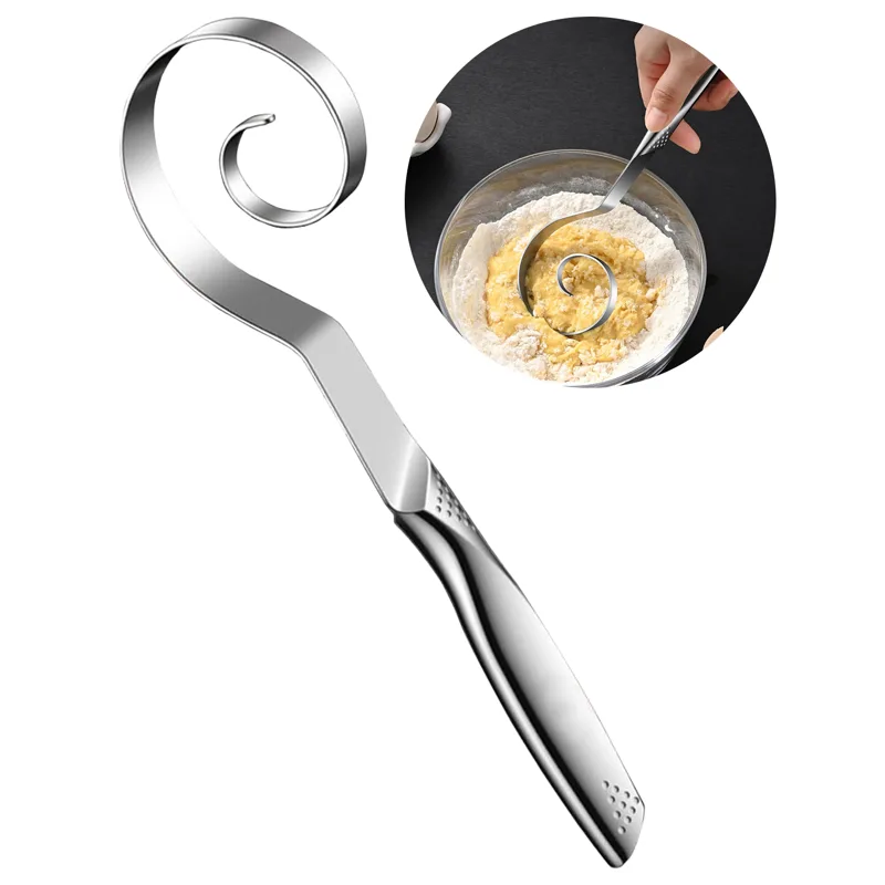 Danish Pancake Pan - ที่ตีแป้งเดนมาร์ก สแตนเลส แบบมือถือ เครื่องผสมแป้งขนมปัง ที่ขูดแป้ง แบบมีรู