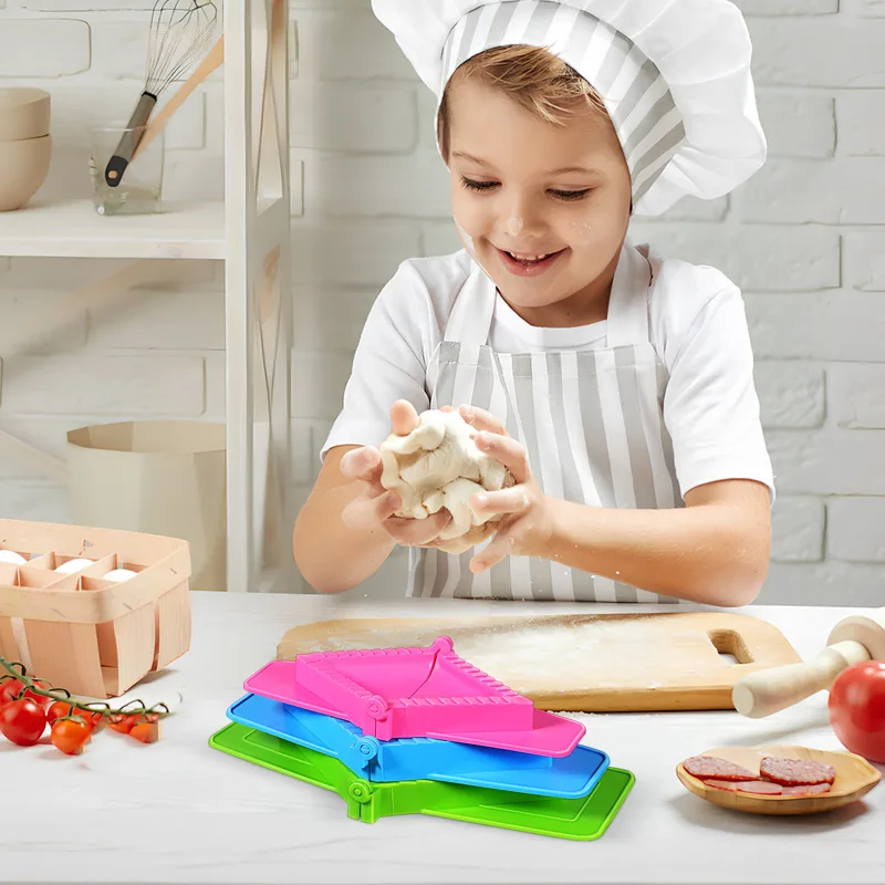 Dumpling Press Set - ชุดแม่พิมพ์ทำเกี๊ยวพลาสติก 3 ชิ้น แบบกดมือ สำหรับทำเกี๊ยวซ่า ปิเอโรจี