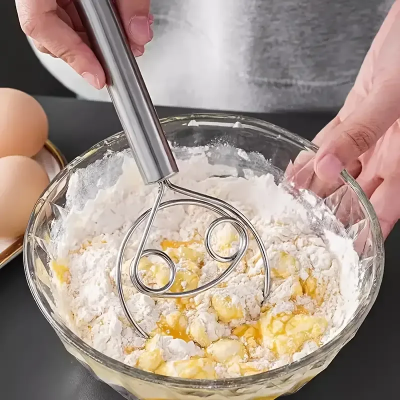 Danish Pancake Pan - ที่ตีแป้งเดนมาร์ก - เครื่องผสมสแตนเลสเพื่อการอบที่สมบูรณ์แบบ | ไม่มีก้อนขุ่นในแป้งอีกต่อไป ตัวเลือกแบบ