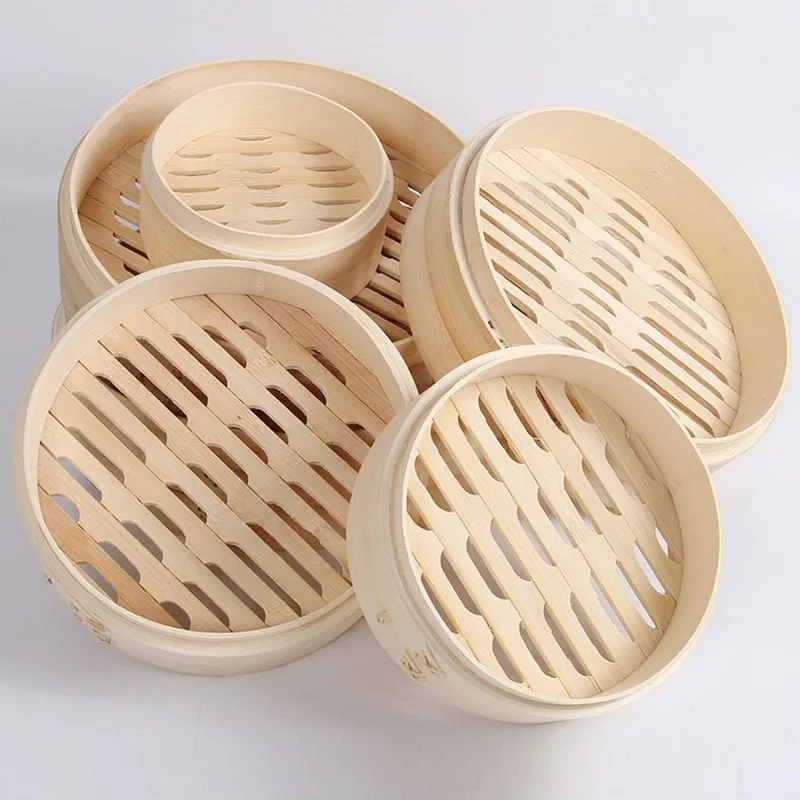 Bao Steamer Bamboo - ซึ้งนึ่งจีน ซึ้งไม้ไผ่พร้อมฝา ซึ้งนึ่งสำหรับทำติ่มซำ ตะกร้านึ่งสำหรับทำซาลาเปา ขนมผัก ซาลาเปา