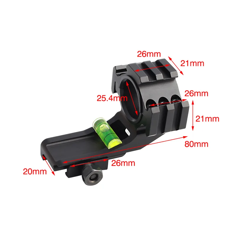 Spring Roll Wrapper - ยุทธวิธีการล่าสัตว์ขอบเขตสิ่งที่แนบมา25.4มม./30มม.Cantilever ติดตั้งไฟฉาย Bubble Level สำหรับ Picatinny