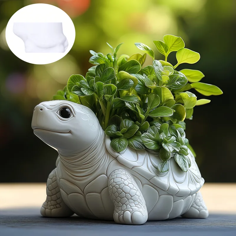 Potsticker Mold - แม่พิมพ์เรซิ่นซิลิโคนรูปเต่า น่ารัก สำหรับทำกระถางต้นไม้ กล่องเก็บของ แม่พิมพ์ปูนซีเมนต์ แม่พิมพ์เทียนรูปเต่า