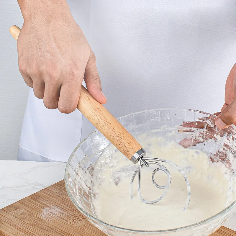Danish Pancake Pan - 13 นิ้ว Oak Handle นมเบเกอรี่แป้งผสมแป้งผสมเดนมาร์กแป้งผสม Rod