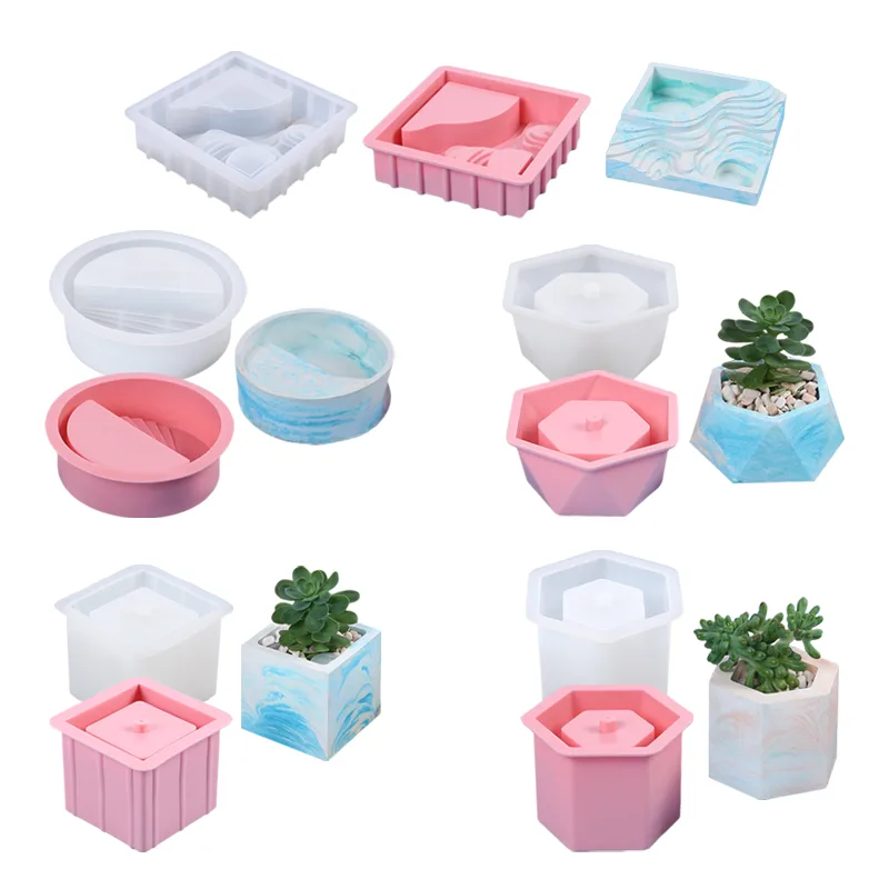 Potsticker Mold - แม่พิมพ์ซิลิโคนสำหรับกระถางต้นไม้อวบน้ำกระถางดอกไม้แม่พิมพ์ทำจากดินซีเมนต์ทำจากยิปซั่มการตกแต่งบ้านหล่อสบู่งานฝีมือ