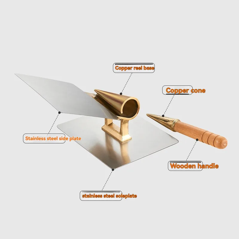 Waffle Cone Maker - เครื่องมือทำกรวยทองแดงแบบมืออาชีพ, เครื่องทำวาฟเฟิลไอศกรีมขนาดใหญ่, อุปกรณ์อบขนมที่ทนทานสำหรับครัวเชิงพาณิชย์