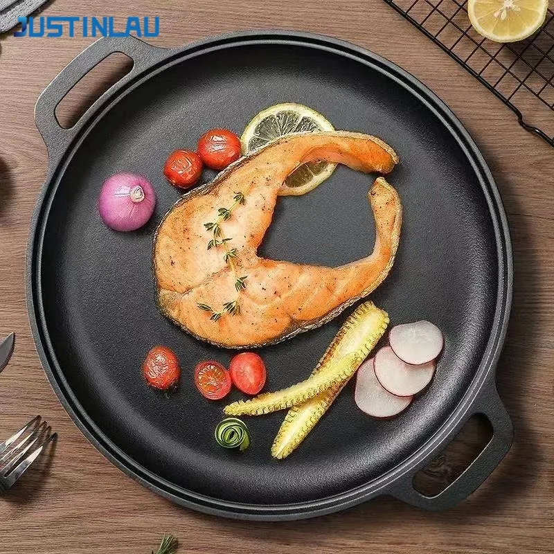 Egg Waffle Pan - กระทะเหล็กหล่อแบบสองหูยี่ห้อ JUSTINLAU สำหรับทอดไข่ สเต็ก แพนเค้ก ย่างเนื้อ