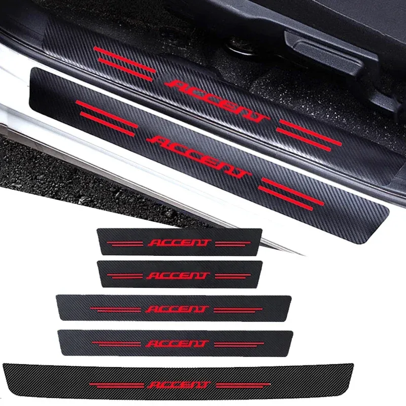 Crepe Pan Carbon - จัดแต่งทรงผมรถประตูเกณฑ์ Sill Anti Scratch สติกเกอร์สําหรับ Hyundai