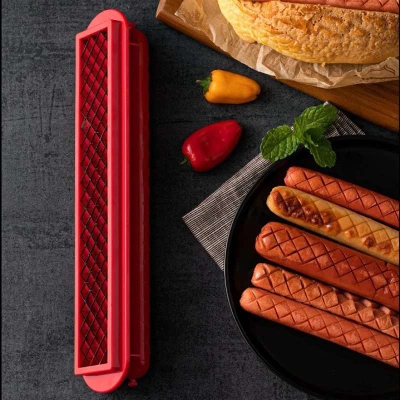 Hot Dog Press - ใหม่สแตนเลสสตีลมัลติฟังก์ชั่เครื่องตัดสุนัขร้อน,เครื่องตัดไส้กรอก,ตาข่ายแม่นยําเครื่องมือห้องครัวเครื่องตัดสุนัขร้อน