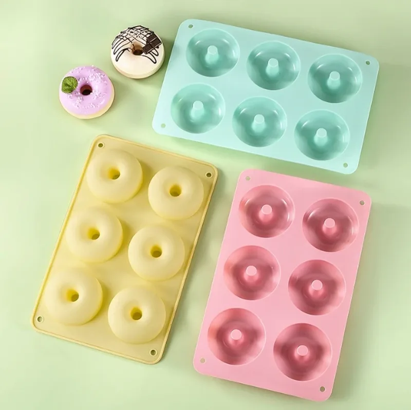 Donut Mold Silicone - แม่พิมพ์โดนัทซิลิโคนทนความร้อนหลายช่อง ใช้ซ้ำได้ ไม่ติดกระทะ สำหรับทำขนมโฮมเมด