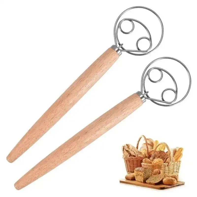 Danish Pancake Pan - ที่ตีแป้งแบบเดนมาร์ก 1 ชิ้น พร้อมด้ามจับพลาสติก ที่ตีแป้งแบบดัตช์สำหรับทำขนมปัง ใช้ในครัว