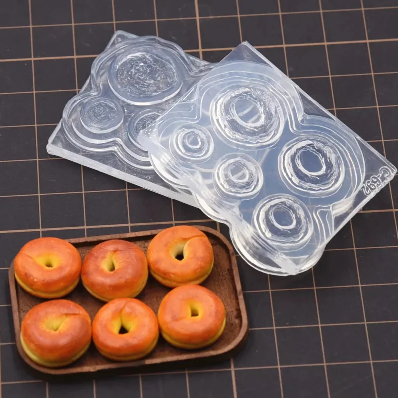 Donut Mold Silicone - Polymer Clay Mini 3D Bagel ขนมปังแม่พิมพ์ซิลิโคนตุ๊กตารูป