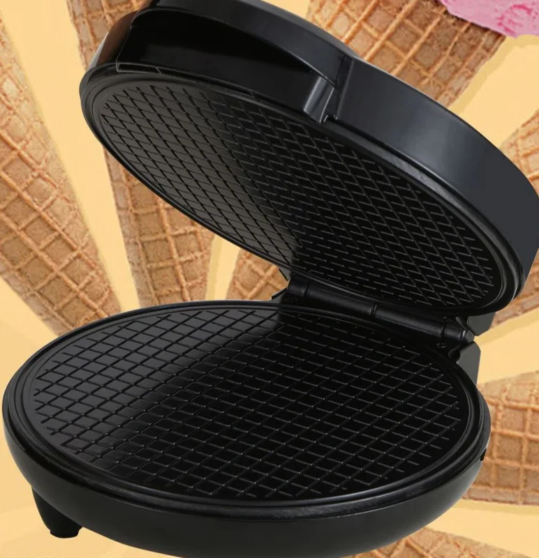 Waffle Cone Maker - กระทะอบวาฟเฟิล, EU 220V, เครื่องทำไอศกรีมโคนไฟฟ้าสำหรับใช้ในบ้าน, เครื่องทำอาหารเช้า
