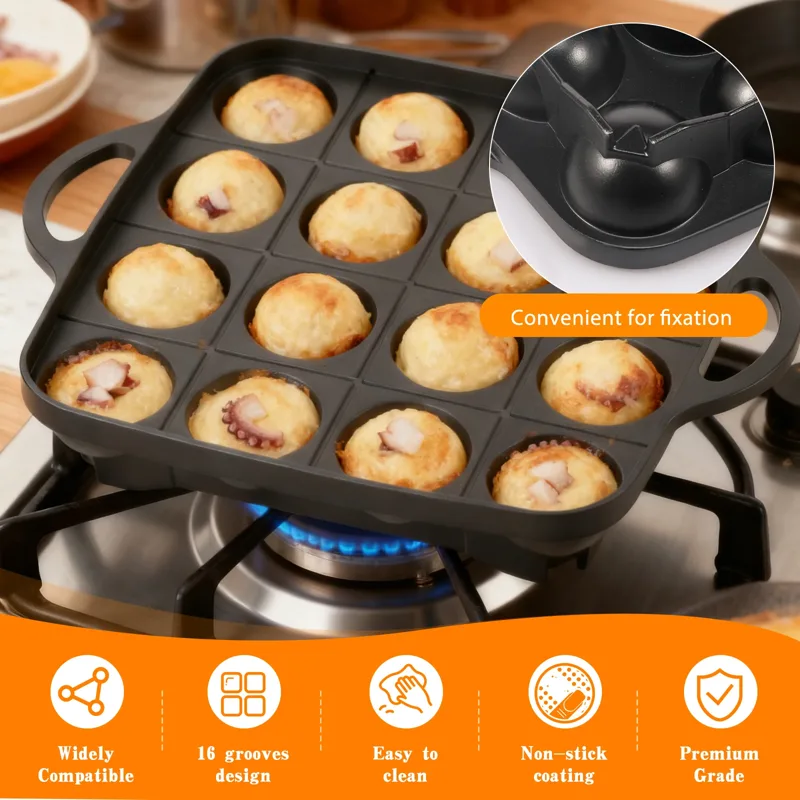 กระทะทาโกะยากิ 16 หลุม ทำจากอล - Takoyaki Grill Plate บทวิจารณ์และราคา