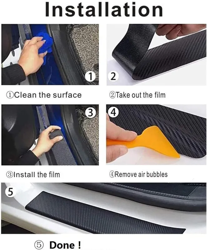สติ๊กเกอร์กันรอยขอบประตูรถยนต์ - Crepe Pan Carbon บทวิจารณ์และราคา
