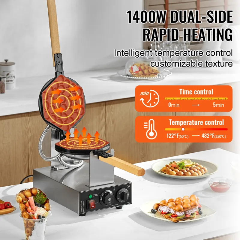 เครื่องทำวาฟเฟิลไข่แบบฟอง Home - Egg Waffle Pan บทวิจารณ์และราคา