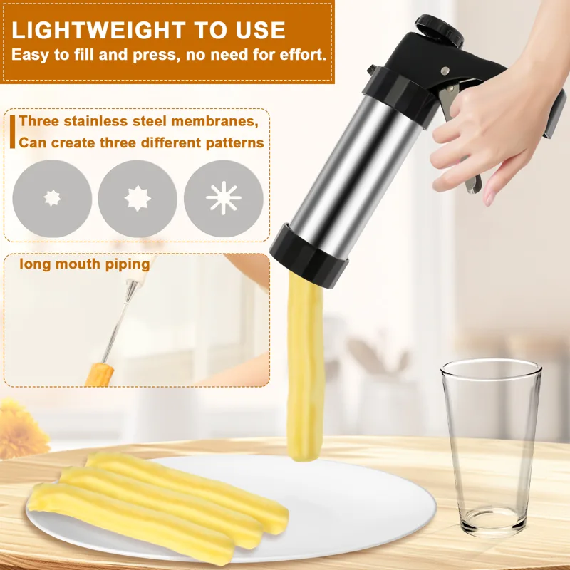 ชุดเครื่องทำชูโร่ ปืนกดคุกกี้  - Churros Maker Gun บทวิจารณ์และราคา