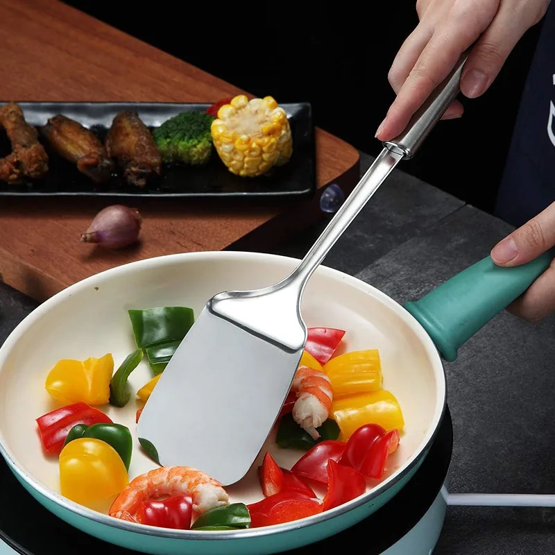 ตะหลิวสแตนเลสด้ามยาวแบบมีร่อง  - Okonomiyaki Spatula บทวิจารณ์และราคา