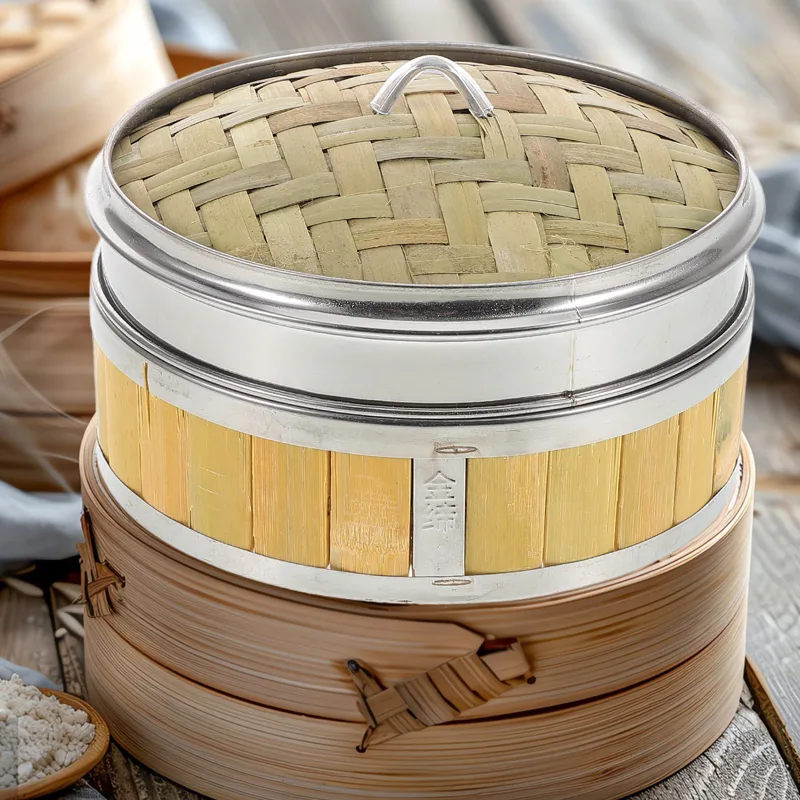 ตะกร้านึ่งอาหารทำมือจากไม้ไผ่ข - Bao Steamer Bamboo บทวิจารณ์และราคา