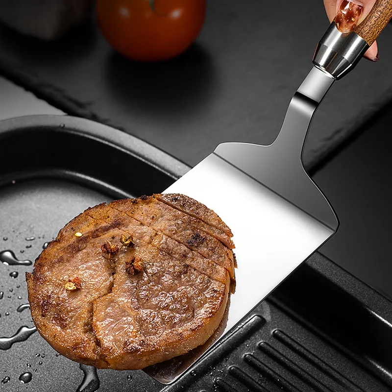 304 สแตนเลสสตีลไม้พายสเต็ก Non - Okonomiyaki Spatula บทวิจารณ์และราคา