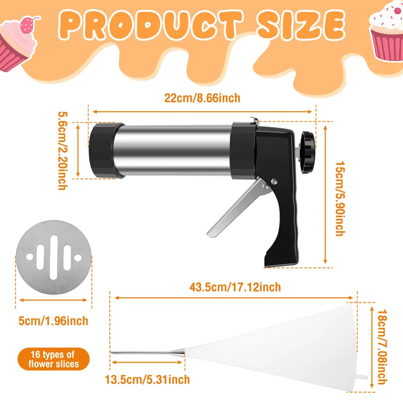 ชุดหัวกดคุกกี้สแตนเลส ชุดอุปกร - Churros Maker Gun บทวิจารณ์และราคา