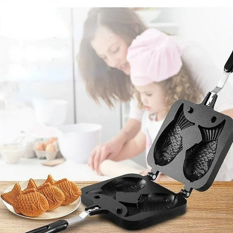ห้องครัวญี่ปุ่น Taiyaki ปลาคู่ - Egg Waffle Pan บทวิจารณ์และราคา