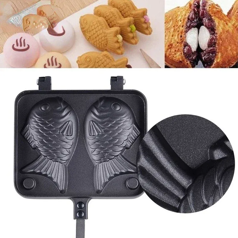 ห้องครัวญี่ปุ่น Taiyaki ปลาคู่ - Egg Waffle Pan บทวิจารณ์และราคา