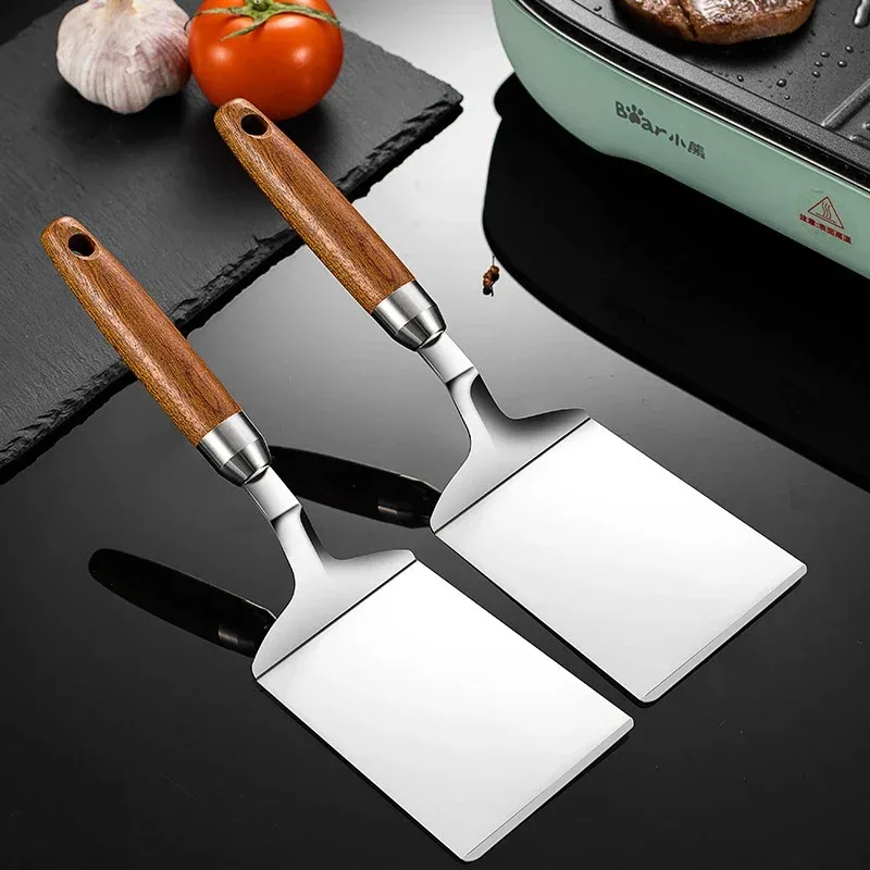 สแตนเลสสตีลสแควร์หัวสเต็กทําอา - Okonomiyaki Spatula บทวิจารณ์และราคา