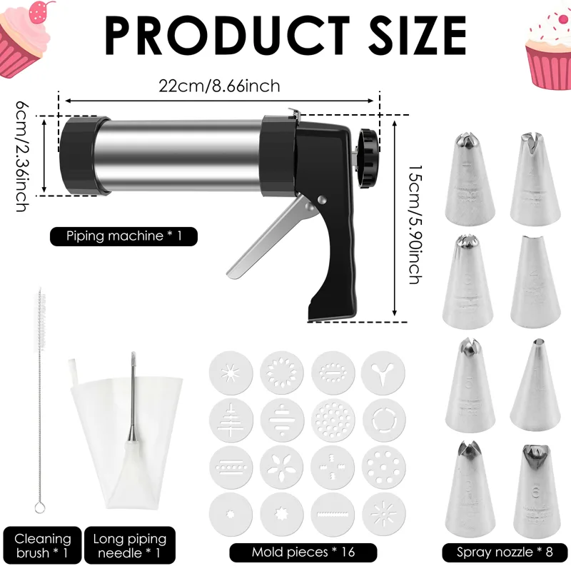 ชุดเครื่องทำชูโรส์สแตนเลส พร้อ - Churros Maker Gun บทวิจารณ์และราคา